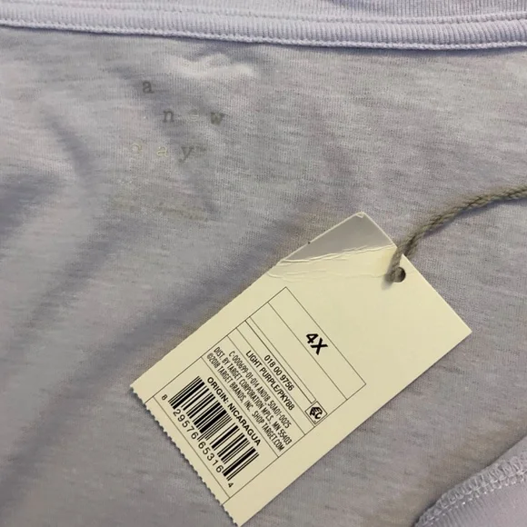 A New Day Women's Light Purple Sz 4X Casual T-Shirt Lightweight NEW - Picture 8 of 9